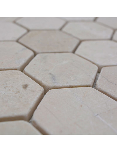 Marmor Botticino Hexagon Mosaik | Ekosten.se