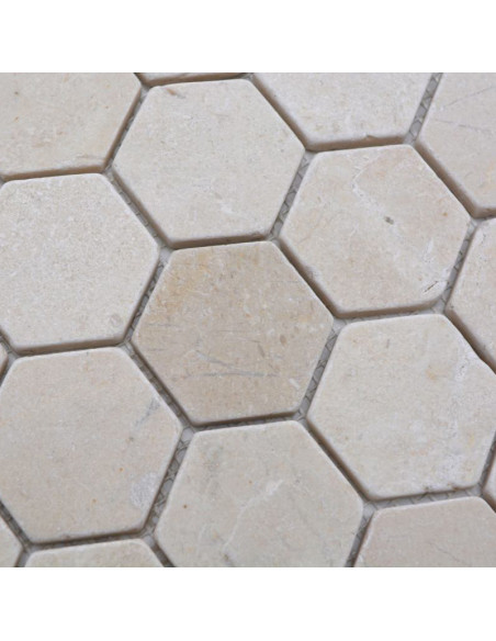 Marmor Botticino Hexagon Mosaik | Ekosten.se