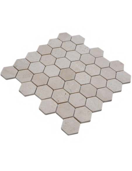 Marmor Botticino Hexagon Mosaik | Ekosten.se