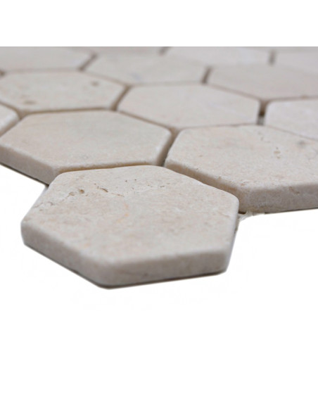 Marmor Botticino Hexagon Mosaik | Ekosten.se
