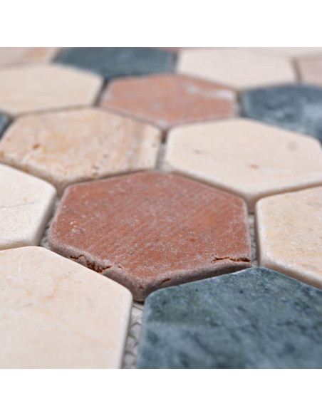Hexagon Natursten Mosaik Random | Ekosten.se