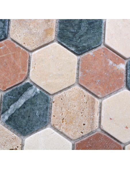 Hexagon Natursten Mosaik Random | Ekosten.se