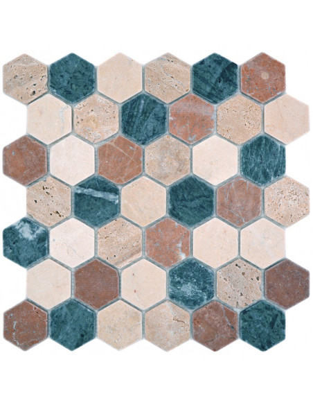 Hexagon Natursten Mosaik Random | Ekosten.se