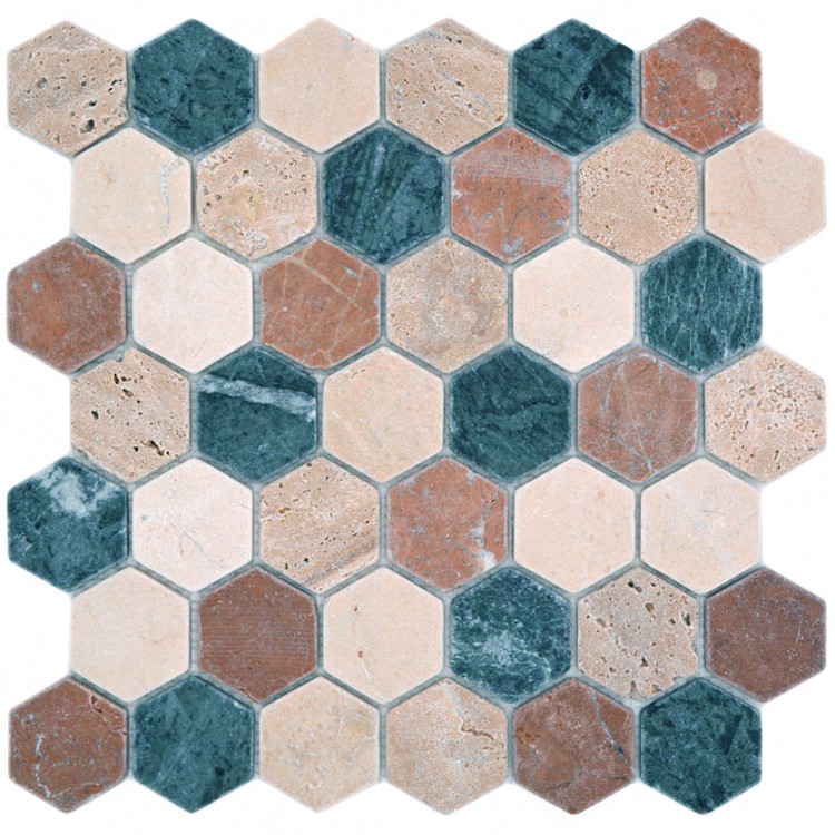 Hexagon Natursten Mosaik Random | Ekosten.se