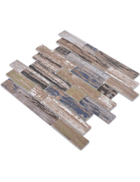 Stavmosaik Ecoglas Kristall Old Wood | Ekosten.se