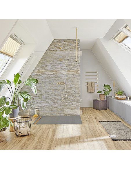 Stavmosaik Ecoglas Kristall Textil Grå | Ekosten.se