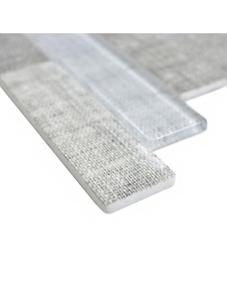 Stavmosaik Ecoglas Kristall Textil Grå | Ekosten.se