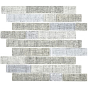 Stavmosaik Ecoglas Kristall Textil Grå | Ekosten.se