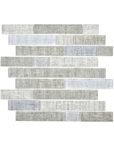 Stavmosaik Ecoglas Kristall Textil Grå | Ekosten.se