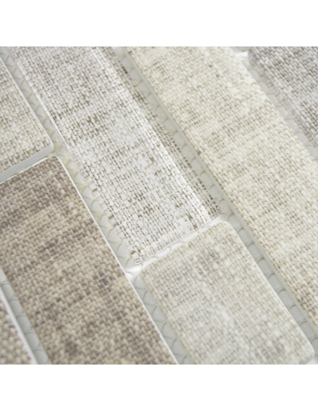 Stavmosaik Ecoglas Kristall Textil Beige | Ekosten.se