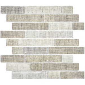 Stavmosaik Ecoglas Kristall Textil Beige | Ekosten.se