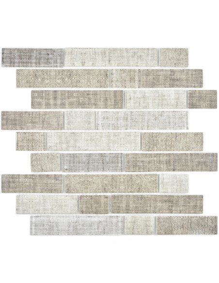 Stavmosaik Ecoglas Kristall Textil Beige | Ekosten.se