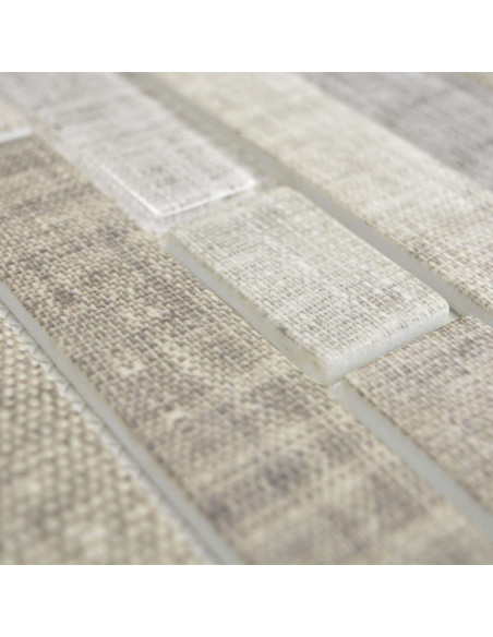Stavmosaik Ecoglas Kristall Textil Beige | Ekosten.se