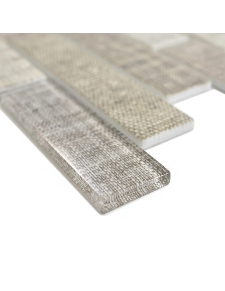 Stavmosaik Ecoglas Kristall Textil Beige | Ekosten.se