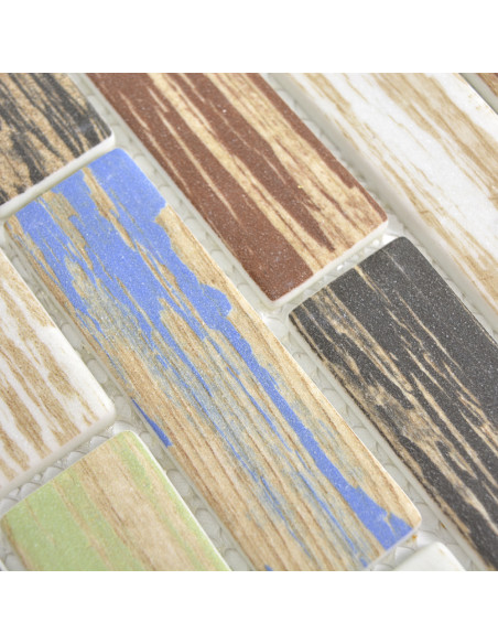 Stavmosaik Ecoglas Wood Multicolor | Ekosten.se