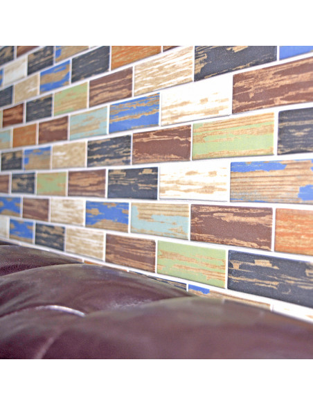 Stavmosaik Ecoglas Wood Multicolor | Ekosten.se