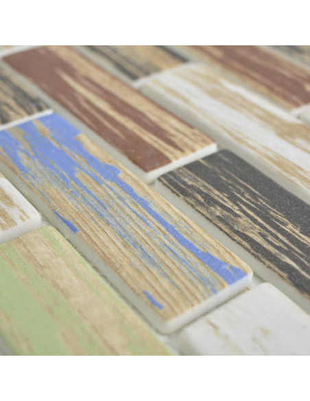 Stavmosaik Ecoglas Wood Multicolor | Ekosten.se