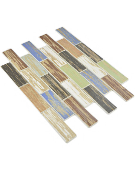 Stavmosaik Ecoglas Wood Multicolor | Ekosten.se