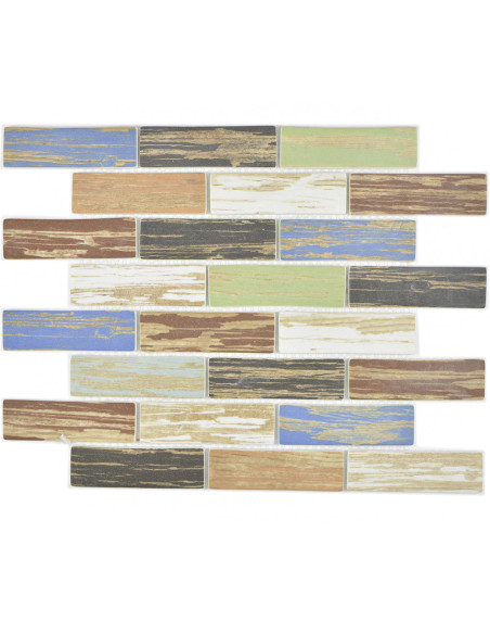 Stavmosaik Ecoglas Wood Multicolor | Ekosten.se