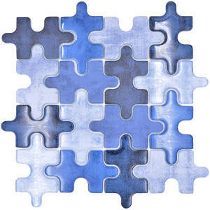 Puzzle Kristall Mosaik Blå Mix | Ekosten.se