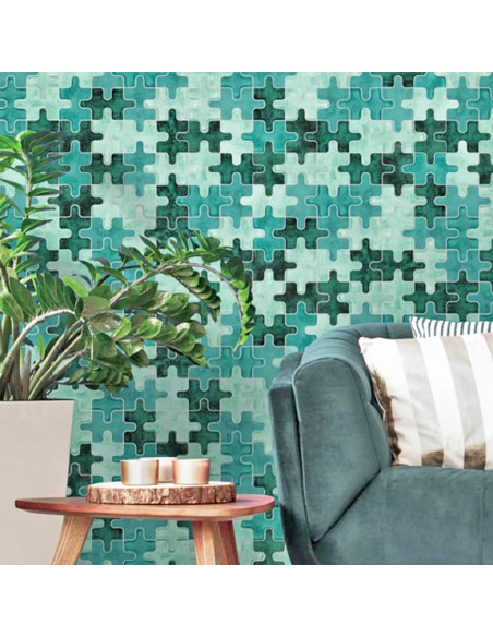 Puzzle Kristall Mosaik Grön Mix | Ekosten.se