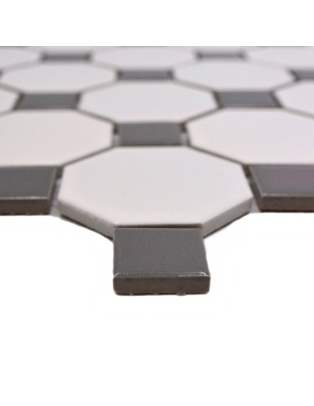Oktagon Keramik Mosaik Vit Grå | Ekosten.se
