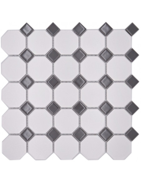 Oktagon Keramik Mosaik Vit Grå | Ekosten.se