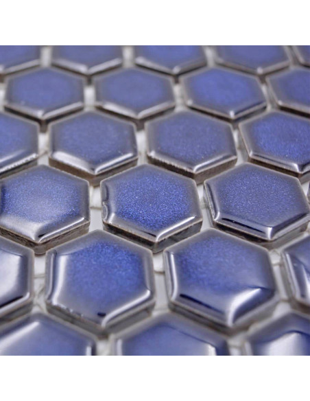 Kobolt Blå Hexagon Mosaik Blank | Ekosten.se