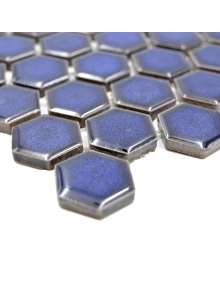 Kobolt Blå Hexagon Mosaik Blank | Ekosten.se