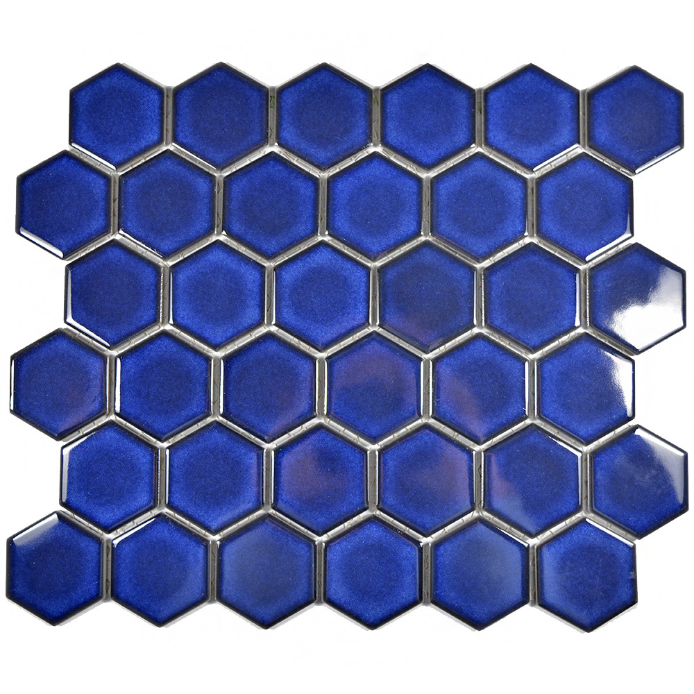 Hexagon Mosaik Kobolt Blå Blank | Ekosten.se