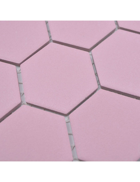 Hexagon Klinker Mosaik Rosa Matt | Ekosten.se