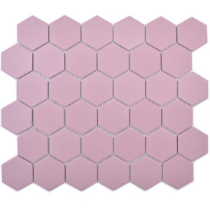 Hexagon Klinker Mosaik Rosa Matt | Ekosten.se