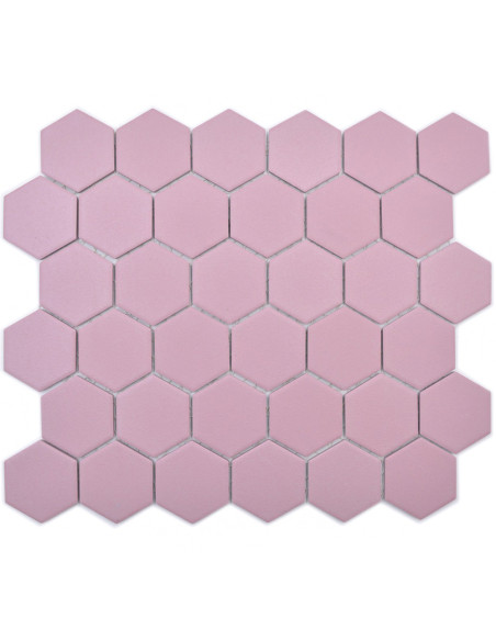 Hexagon Klinker Mosaik Rosa Matt | Ekosten.se
