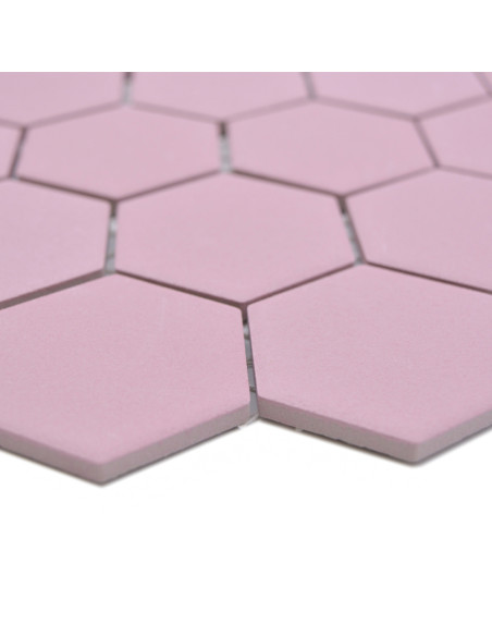 Hexagon Klinker Mosaik Rosa Matt | Ekosten.se