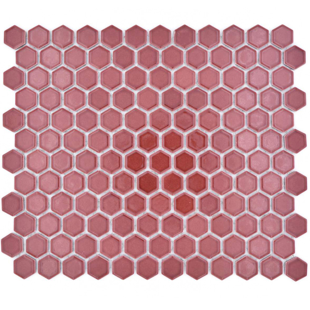 Röd Hexagon Mosaik Blank | Ekosten.se