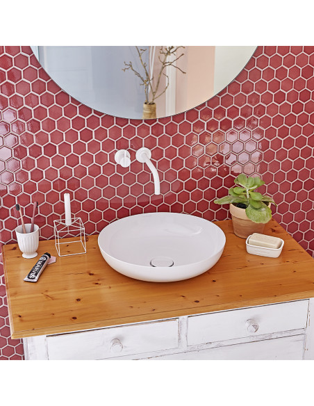 Hexagon Mosaik Röd Blank | Ekosten.se