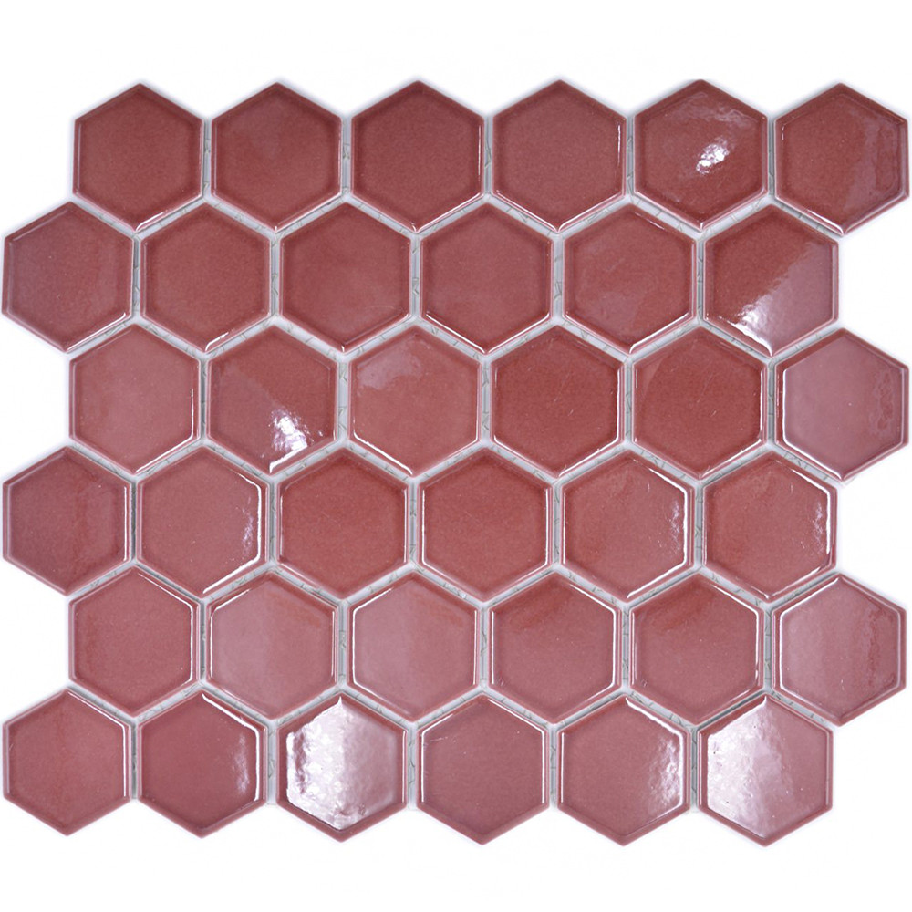 Hexagon Mosaik Röd Blank | Ekosten.se