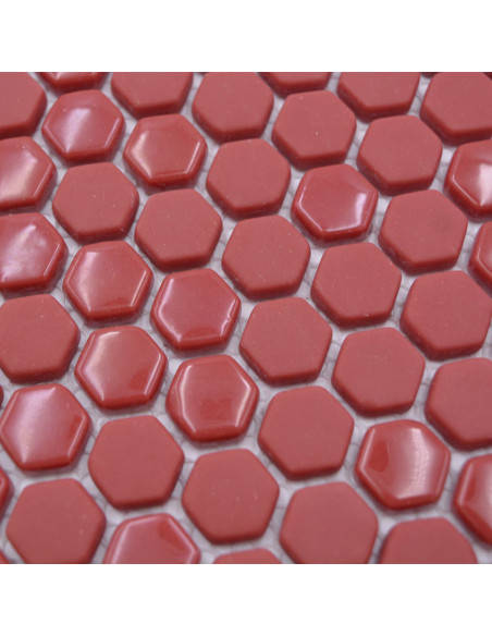 Hexagon Röd Ecoglas Mosaik | Ekosten.se