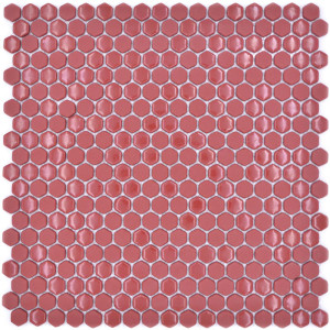 Hexagon Röd Ecoglas Mosaik | Ekosten.se