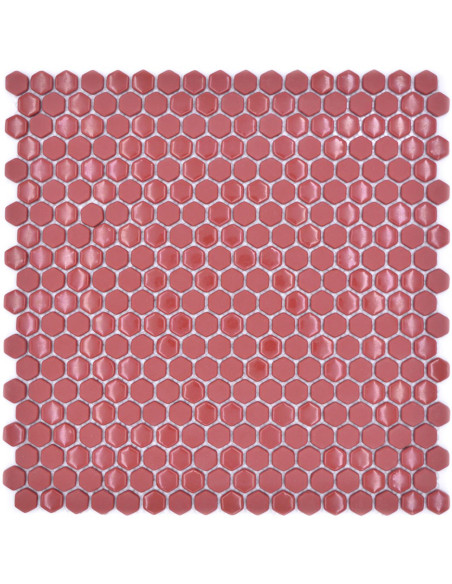 Hexagon Röd Ecoglas Mosaik | Ekosten.se