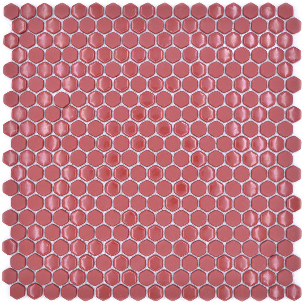 Hexagon Röd Ecoglas Mosaik | Ekosten.se