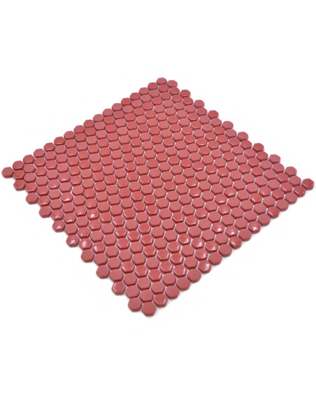 Hexagon Röd Ecoglas Mosaik | Ekosten.se