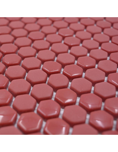 Hexagon Röd Ecoglas Mosaik | Ekosten.se