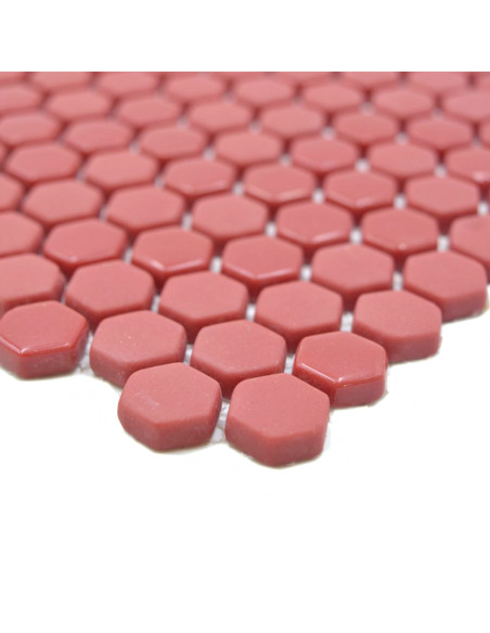 Hexagon Röd Ecoglas Mosaik | Ekosten.se