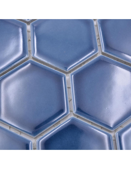 Hexagon Mosaik Blå Blank | Ekosten.se
