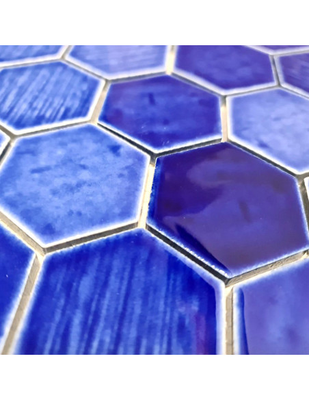 Zellige Hexagon Mosaik Rustik Blå | Ekosten.se