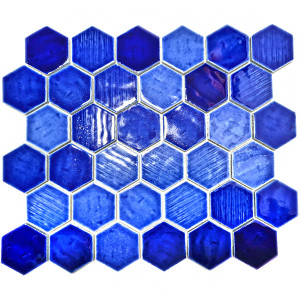 Zellige Hexagon Mosaik Rustik Blå | Ekosten.se