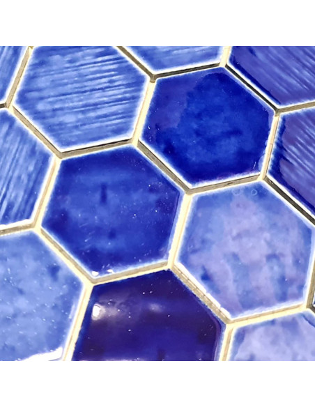Zellige Hexagon Mosaik Rustik Blå | Ekosten.se
