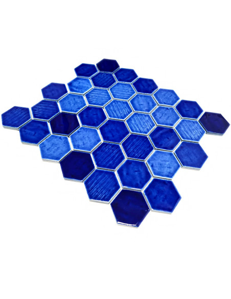 Zellige Hexagon Mosaik Rustik Blå | Ekosten.se