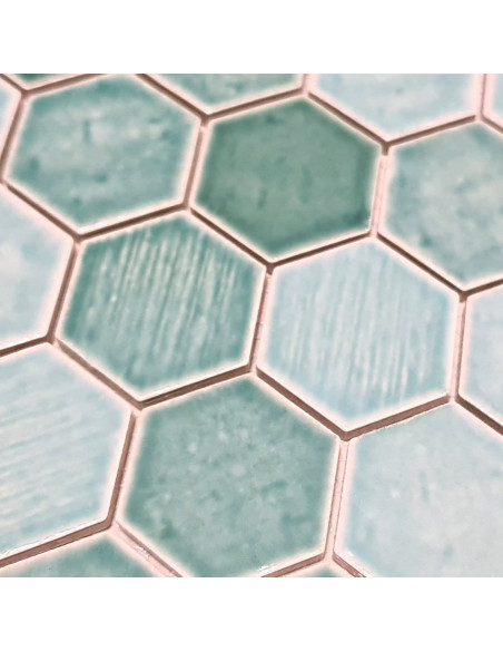 Zellige Hexagon Mosaik Rustik Grön | Ekosten.se